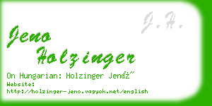 jeno holzinger business card